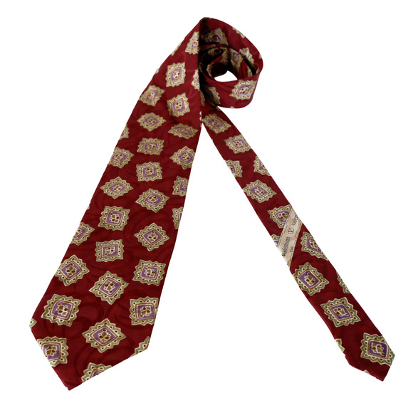 VTG 80s Valentino Italy Floral Mandilion Silk Tie 57" Retro Wedding Luxury Boho - Picture 7 of 16